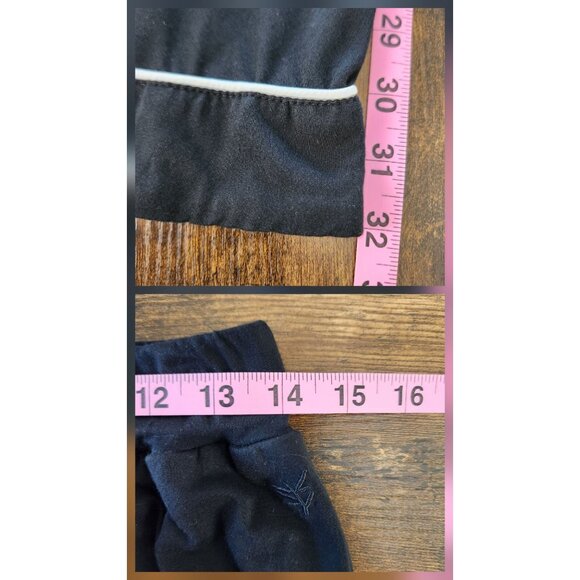 Cozy Earth Women's Black W White Trim Large Tall Bamboo Long Sleeve Pajama Set - Picture 5 of 9